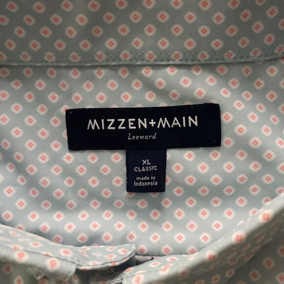 Mizzen + Main Leeward Shirt Mens XL Geometric Print Classic Fit Button Up Preppy - Picture 4 of 6